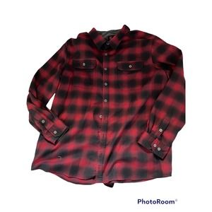 Swiss tech men flannel shirt Red plaid Size 3XL